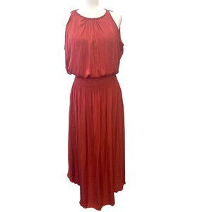 Shebird Emma Midi Dress Halter Deep Back Plunge Rust Brown Color Ladies Size 5